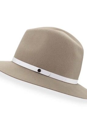RAG & BONE Floppy Wool Fedora with White Band - Classic Wide Brim